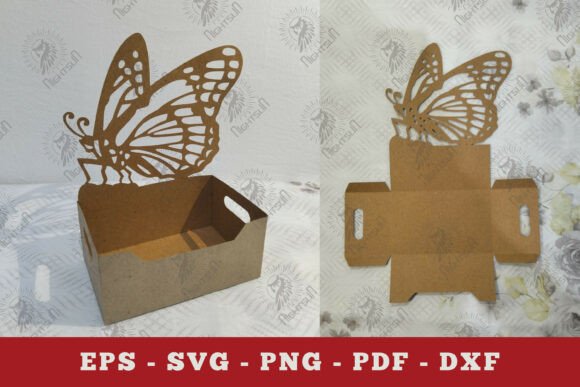 3D SVG Butterfly Box Display for Spring Editorial Design