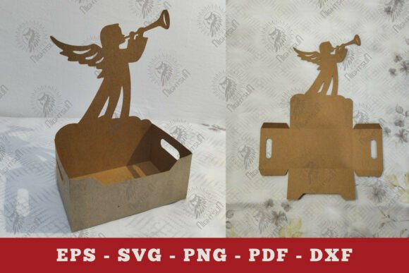 Angel Box Display Papercut SVG 2 β A Festive 3D Graphic for Creative Sellers