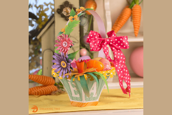 Blossom Basket SVG: A 3D Floral Design Asset for Spring Campaigns