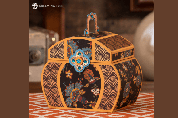 Boho Tea Chest SVG: A 3D Graphic Design Asset for Centerpiece Marketing