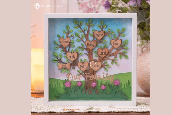 Family Tree Paper Sculpture SVG: A 3D Design Asset for Heartfelt Branding