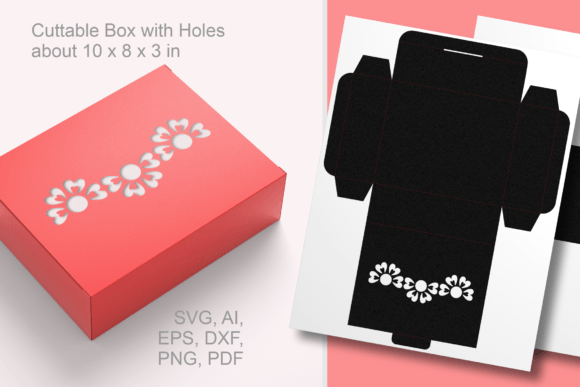 Flower Band Rectangular Box Template SVG: A 3D SVG for Gift Boxes