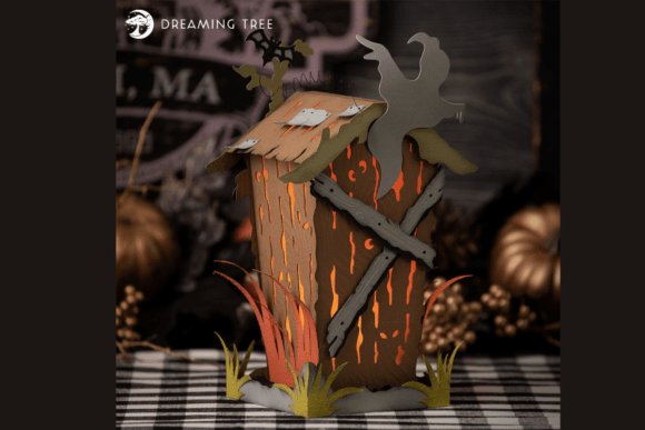 Haunted Outhouse SVG: A Festive 3D Design for Halloween Branding