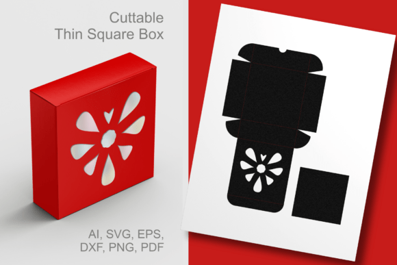 Heart Shape Flower Thin Square Box SVG: A 3D Design Asset for Creative Publishing