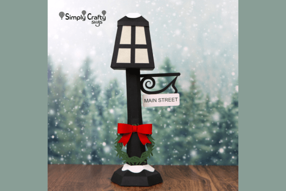 Holiday Lamp Post SVG: A Festive 3D Design for Creative Sellers