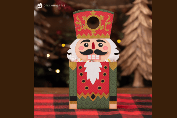 Jolly Nutcracker Door Hanger SVG: A Festive 3D Graphic for Christmas Campaigns
