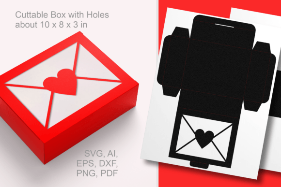 Love Letter Rectangular Box Template SVG – 3D Gift Boxes for Creative Sellers
