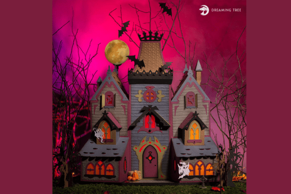 Midnight Manor 3D SVG: A Spooky Halloween Graphic Design Asset