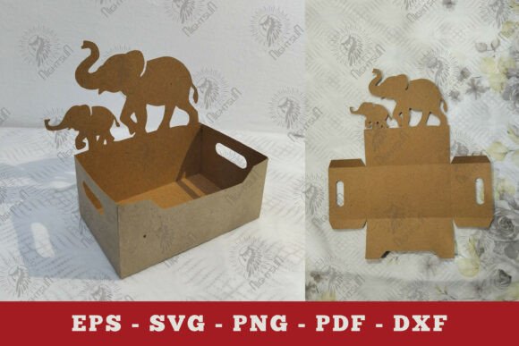 Mom and Baby Elephant Box Display Paper 3D SVG Review