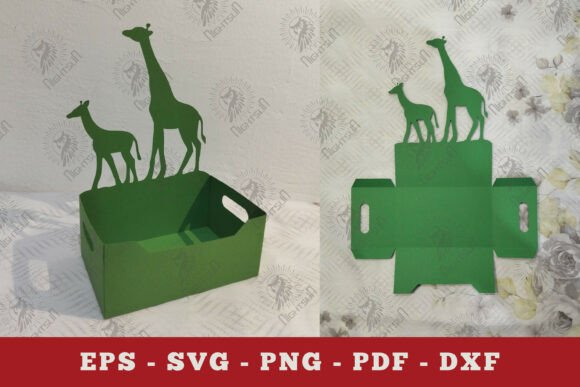 Mom and Baby Giraffe Box Display Paper: 3D SVG Review