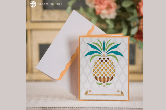 Pineapple Card SVG: A Vibrant 3D Greeting Card for Local Branding