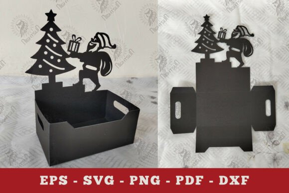 Santa and Gift Box Display Papercut SVG