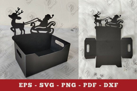 Santa in Sleigh Box Display Papercut SVG: A 3D SVG Christmas Asset Review