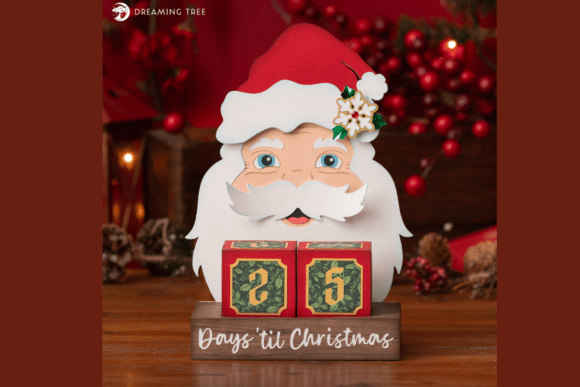 Santaβs Merry Countdown 3D SVG for Christmas Projects