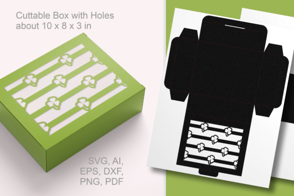 Shamrock N Stripes 3D SVG Gift Box Design for Crafters