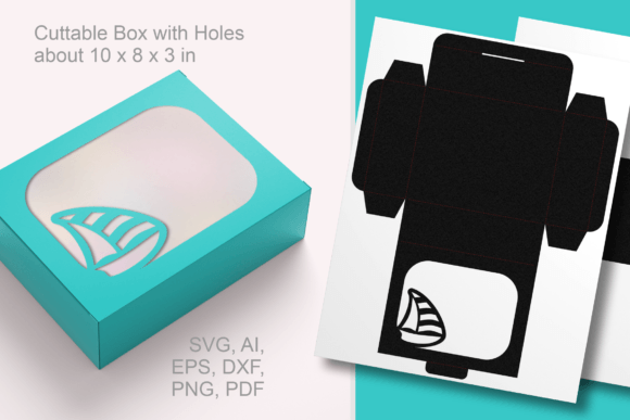 Summer 2 Rectangular Window Favor Box: 3D SVG for Gift Boxes
