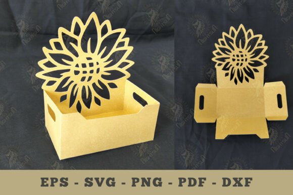Sunflower Box Display Papercut Craft 3D SVG Ornaments Review