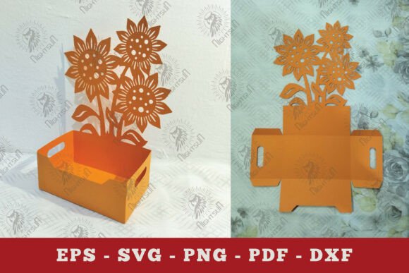 Sunflowers Box Display Papercut SVG: A 3D SVG Review for Floral Compositions