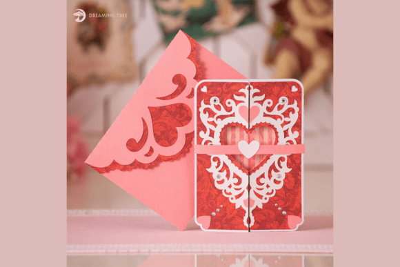 Valentine Romance Card SVG – 3D Design for Valentine’s Day Publishing